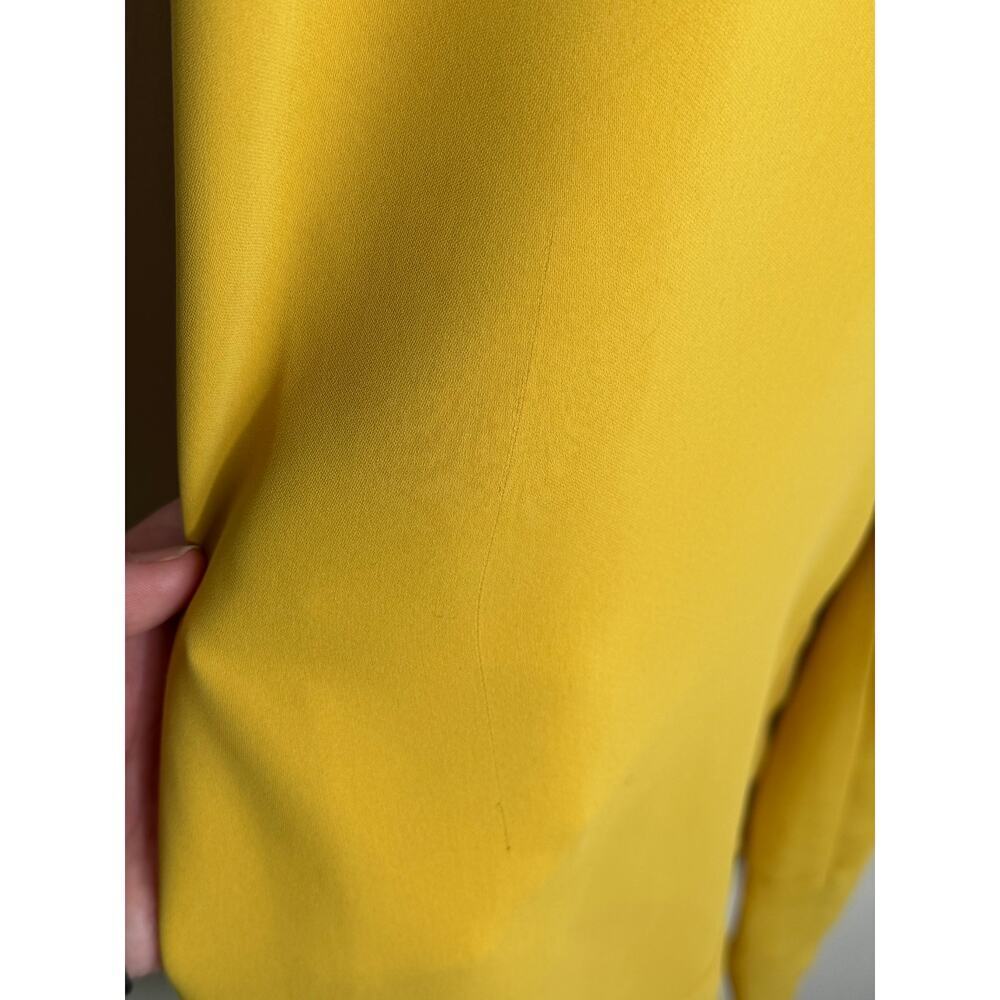 Amanda Uprichard High Rise Wide Leg Cropped Trousers Mustard Yellow Women's S - Picture 5 of 7